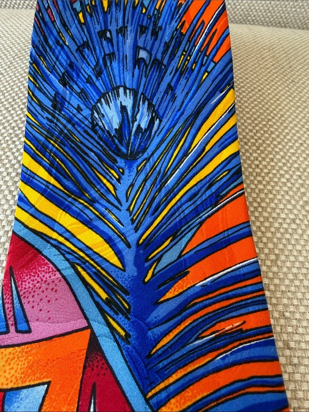 Rush Limbaugh - Peacock Vibrant Orange & Blue Silk Tie
